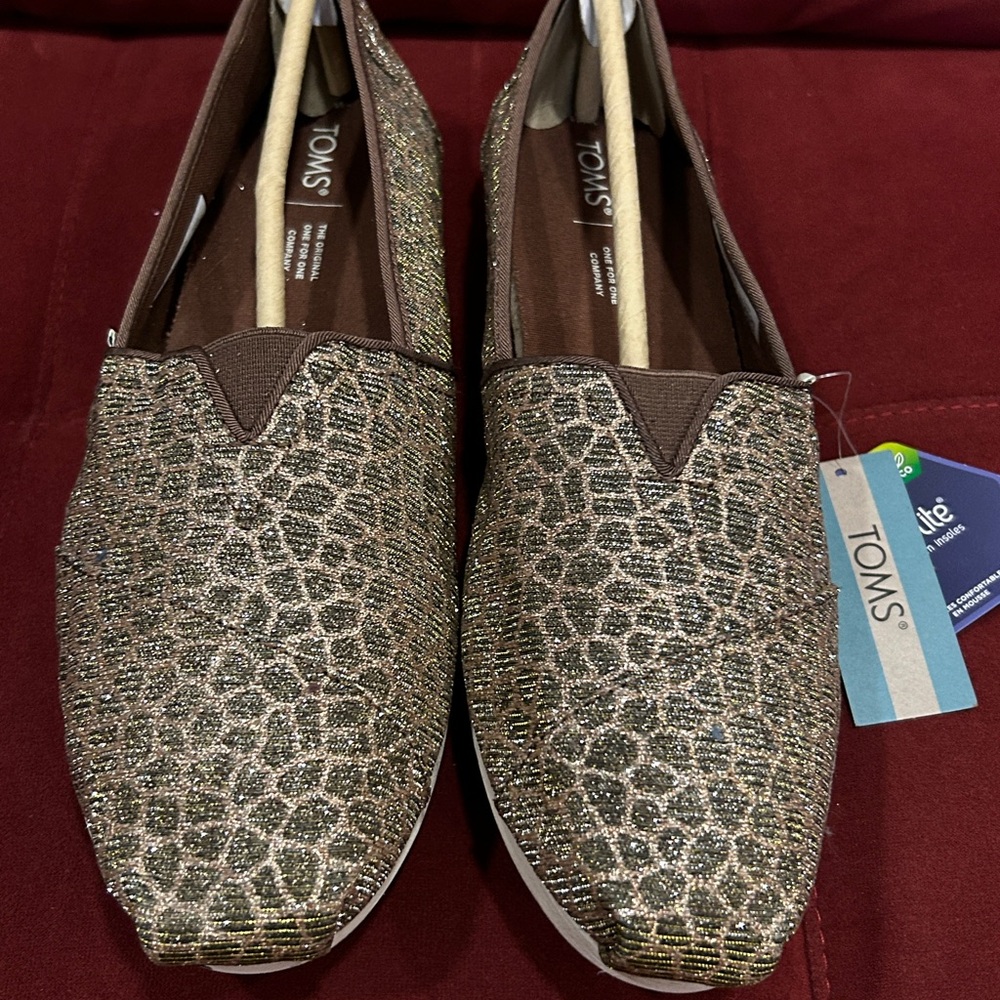 TOMS Womens Alpargata 3.0 Giraffe Slip On Flats Casual - Brown